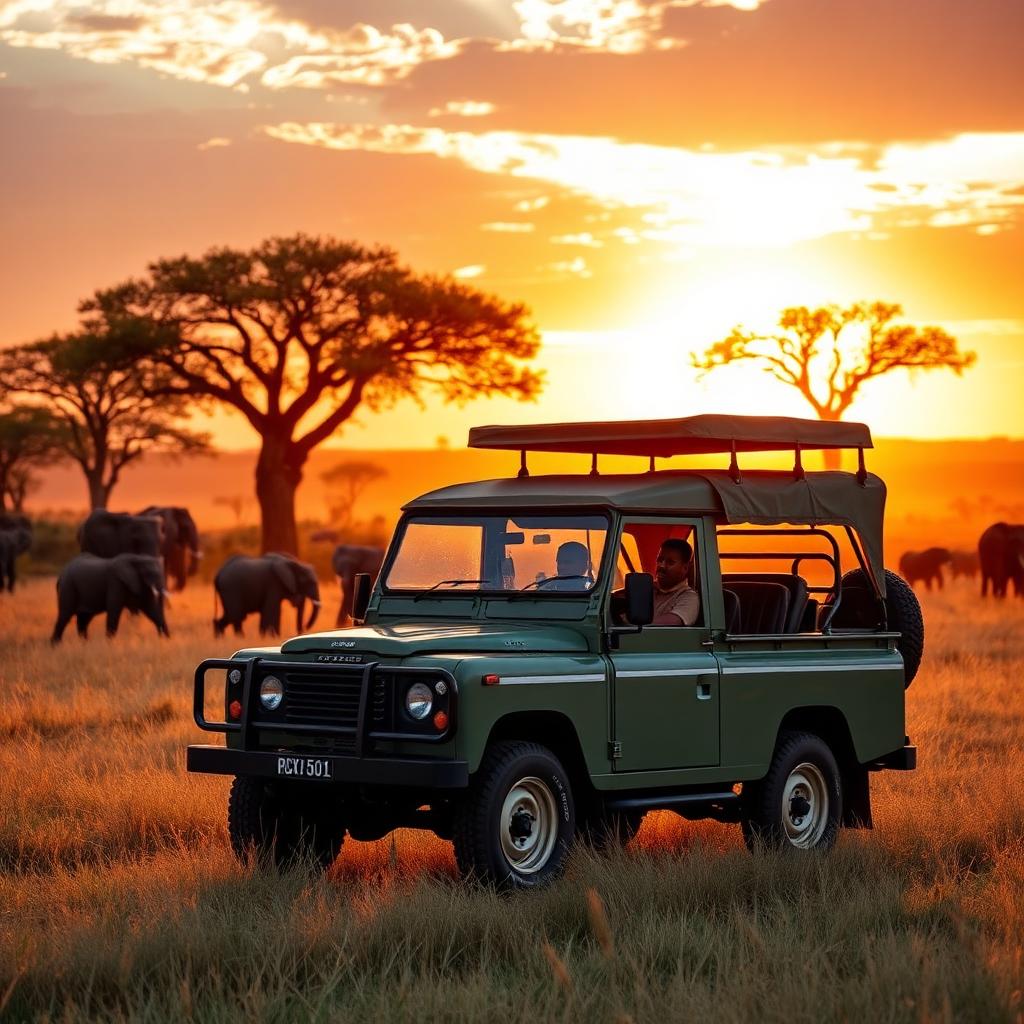 Safari jeep on the Serengeti
