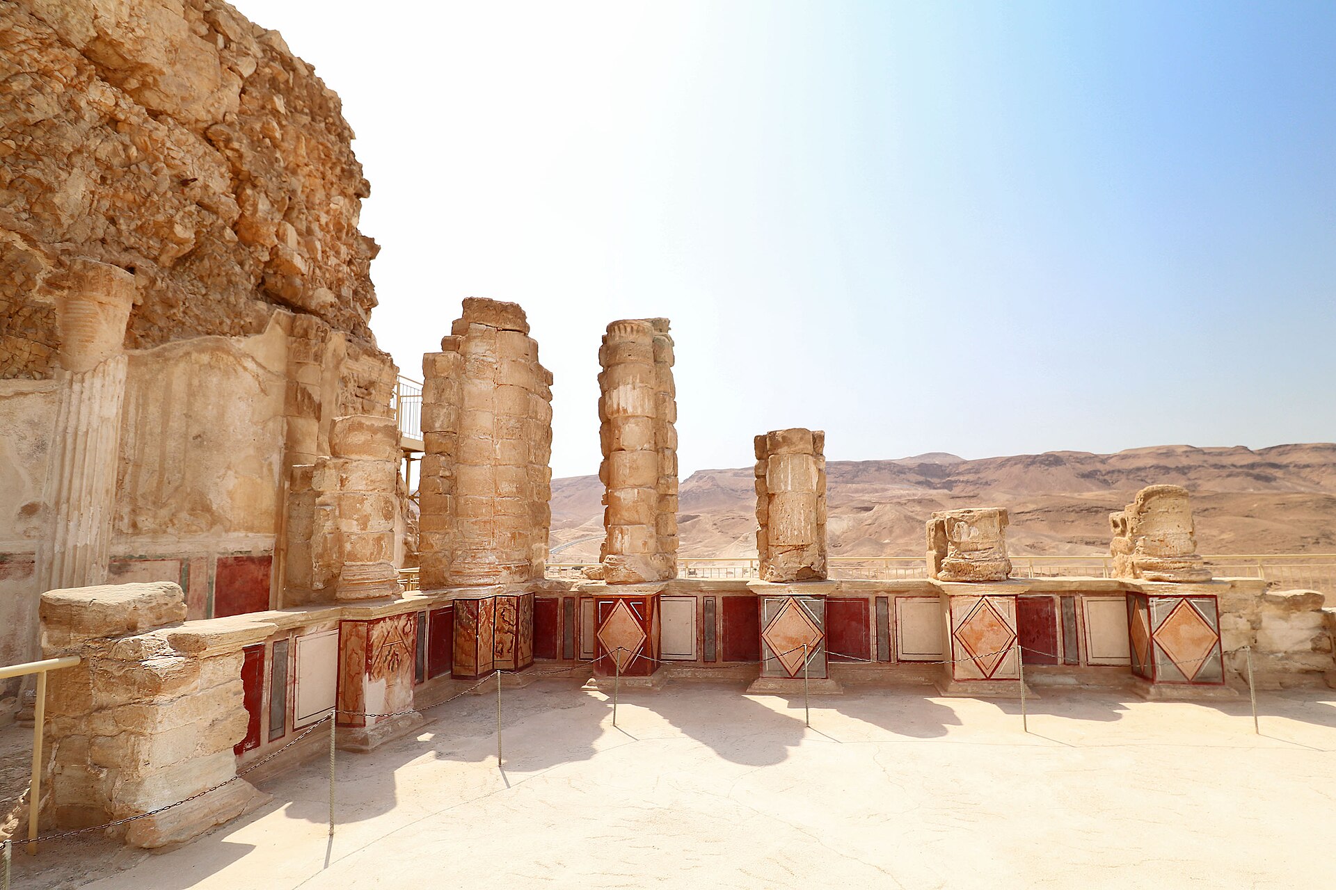Ruins of the fortress of Masada above the Judean Desert