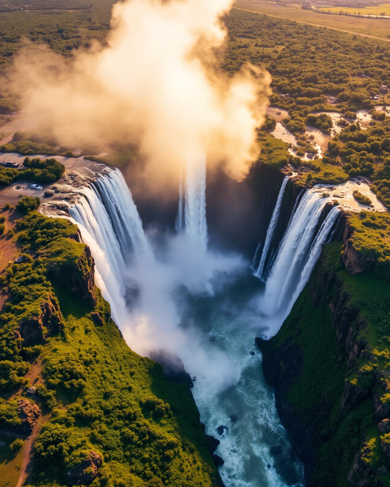 Aerial view of Victoria Falls